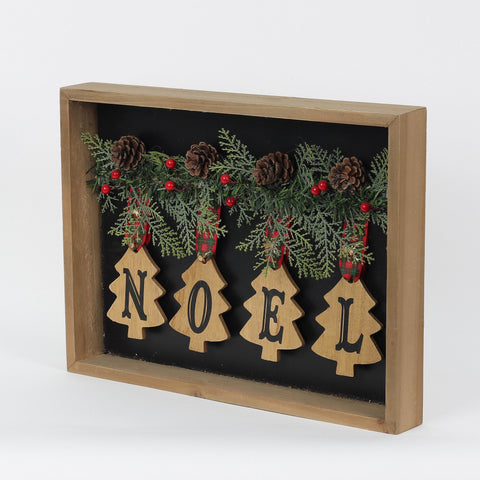 Christmas 15.875*2.0*11.75'' Mdf Box W/Noel Sign Décor