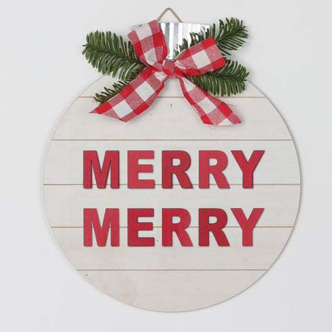 10.25*0.125*11.5''Merry Merry Sign Mdf Ornament | Christmas Decor | Festive Holiday Decoration