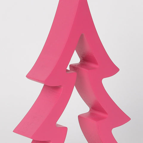 Christmas 5.875*1.125*7.625'' Pink Tree Décor | Christmas Decor | Festive Holiday Decoration