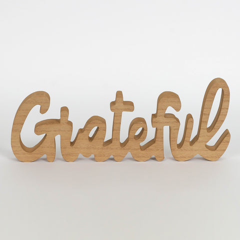 Harvest Grateful Natural MDF Table Décor