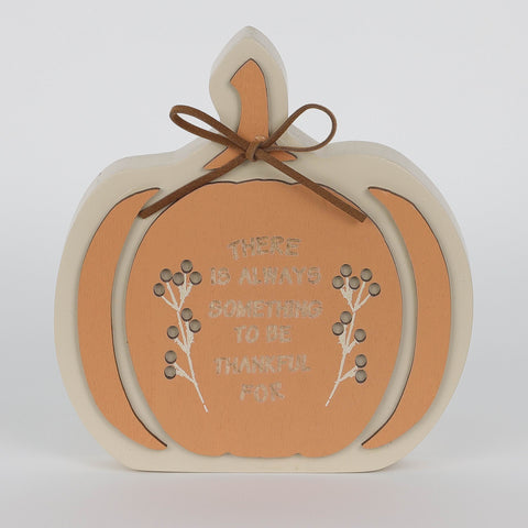 Harvest MDF Pumpkin Décor with Inspirational Quote
