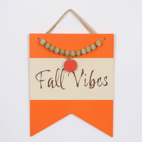 Harvest Fall Vibes MDF Wall Hanger with Bead Decor