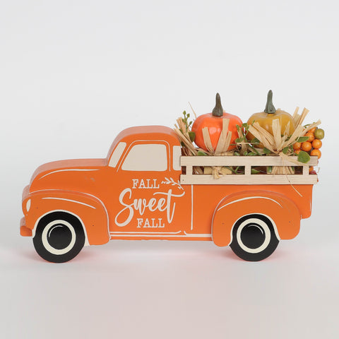 Harvest Orange Hello Fall Car Décor with Pumpkin