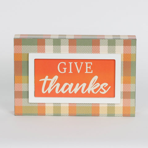 Harvest Give Thanks MDF Table Decor