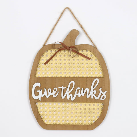 Harvest Give Thanks MDF Wall Hanger Decor