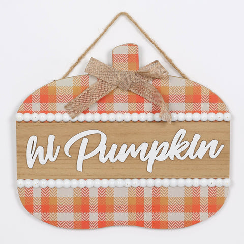Harvest Hi Pumpkin MDF Wall Hanger Décor