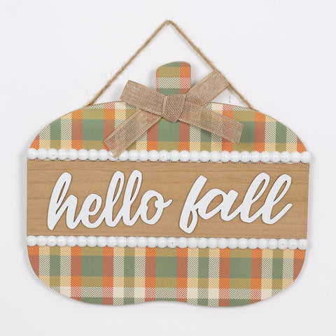 Harvest Hello Fall MDF Wall Hanger Décor