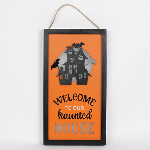 Welcome To Our Haunted House MDF Wall Hanger Décor