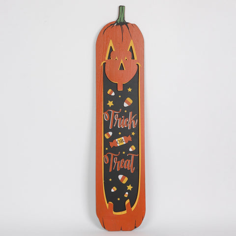 Halloween Trick Or Treat Pumpkin MDF Sign Décor