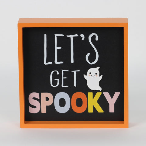 Halloween "Let's Get Spooky" Decorative Frame Sign