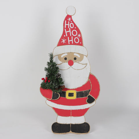 Christmas 17.0*0.5*36.0'' Mdf Santa Décor | Christmas Decor | Festive Holiday Decoration