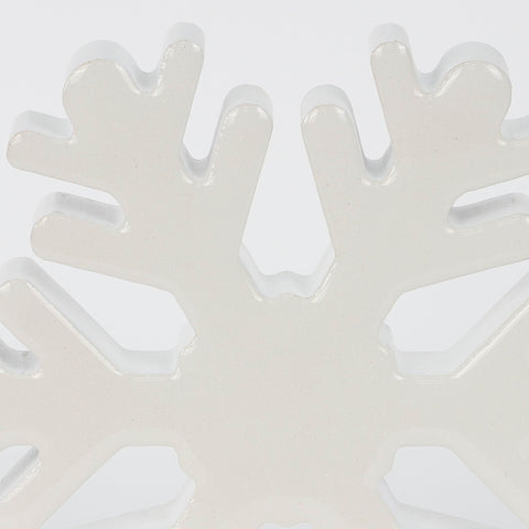 Dh Wooden White Snowflake Table Décor 6.5 In