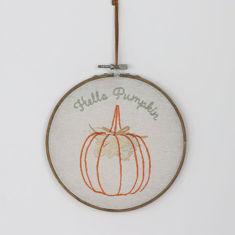 Harvest Round Wall Décor with Hello Pumpkin