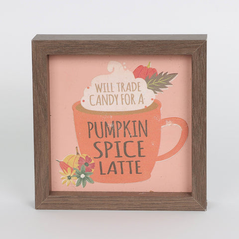 Harvest Pumpkin Spice Latte MDF Table Decor