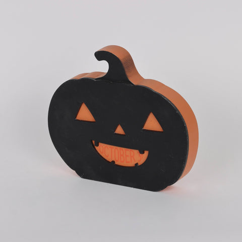 Halloweeen Pumpkin W/ Ghost Head Décor