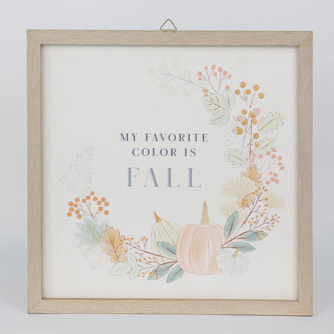 Harvest "My Favorite Color is Fall" MDF Wall Hanger Décor