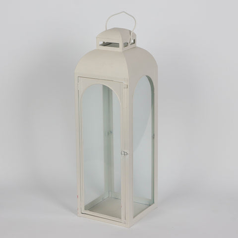Christmas 8.625*8.625*28.25'' White  Metal Lantern Décor | Christmas Decor | Festive Holiday Decoration