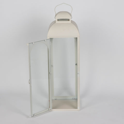 Christmas 8.625*8.625*28.25'' White  Metal Lantern Décor | Christmas Decor | Festive Holiday Decoration