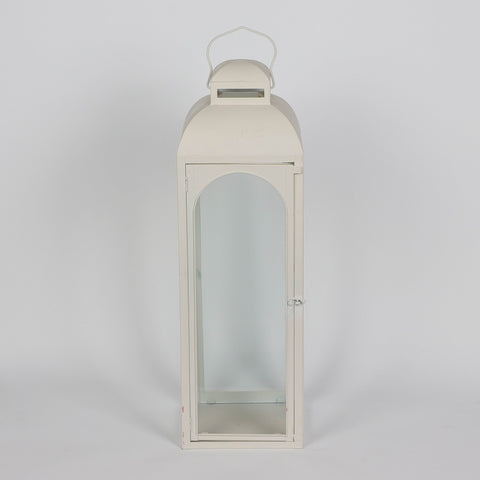 Christmas 8.625*8.625*28.25'' White  Metal Lantern Décor | Christmas Decor | Festive Holiday Decoration