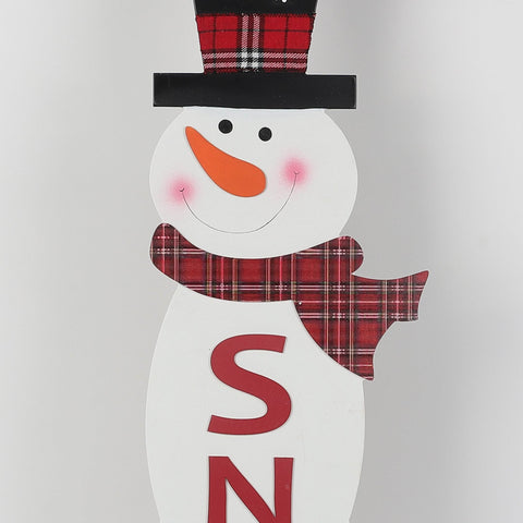 Christmas 9.5*0.625*32.0'' Mdf Snowman Sign Décor | Christmas Decor | Festive Holiday Decoration