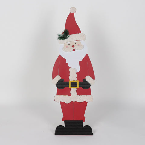 Christmas 10.5*0.625*32.0'' Mdf Santa Décor