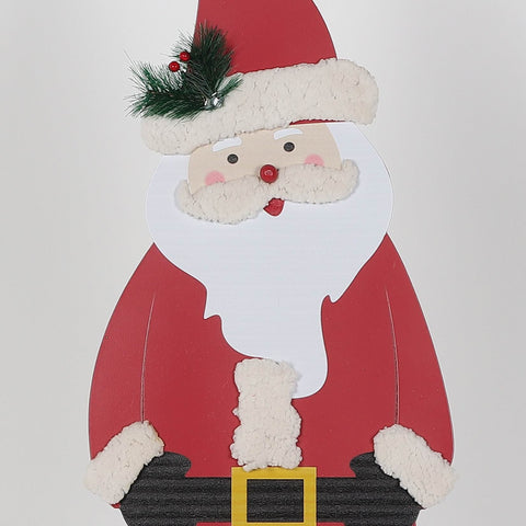 Christmas 10.5*0.625*32.0'' Mdf Santa Décor