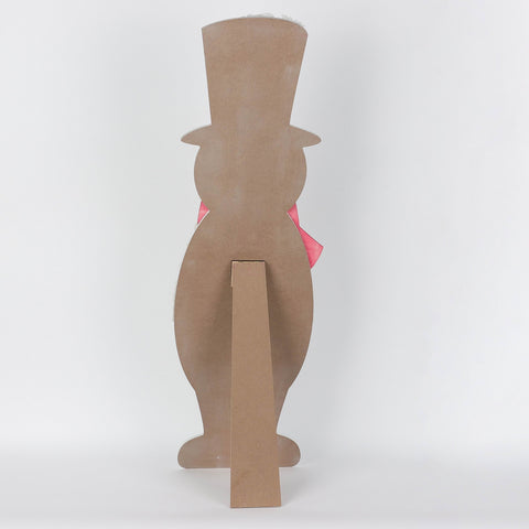Christmas 9.625*0.625*32.0'' Mdf Snowman Décor W/Black Hat | Christmas Decor | Festive Holiday Decoration