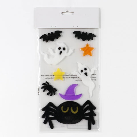 Halloween Ghost, Spiders, and Bats Window Gel Cling: Spooky Stickers