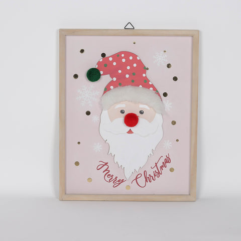 Christmas 15.75*1.0*19.75''Mdf Santa Head Wall Décor