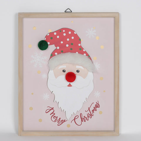 Christmas 15.75*1.0*19.75''Mdf Santa Head Wall Décor
