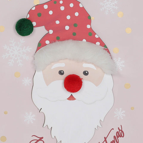 Christmas 15.75*1.0*19.75''Mdf Santa Head Wall Décor