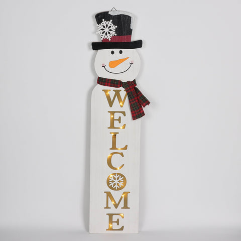 Christmas 9.375*1.125*42.0'' Mdf Welcome Sign Décor | Christmas Decor | Festive Holiday Decoration