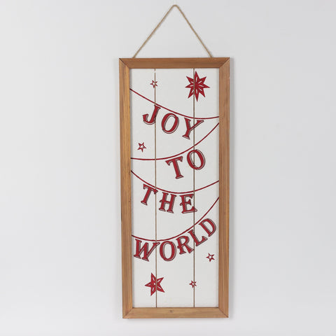 Christmas 9.75*0.5*23.5'' Mdf Joy To The World Sign Wall Hanger | Christmas Decor | Festive Holiday Decoration