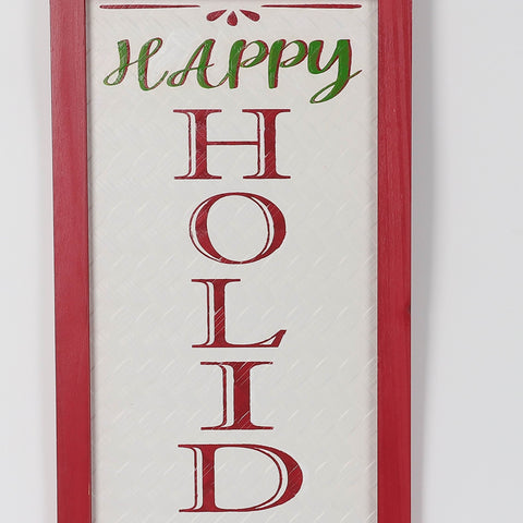 Christmas 9.75*0.5*23.75'' Happy Holidays Sign Wall Hanger | Christmas Decor | Festive Holiday Decoration