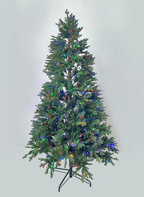 7.5Ft Pre-Lit Pe/Pvc Tips Artificial Tree