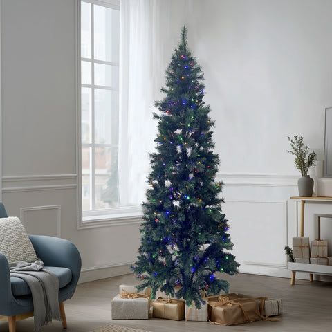 7.5Ft Pre-Lit Hard Needle/Pvc Tips Artificial Tree