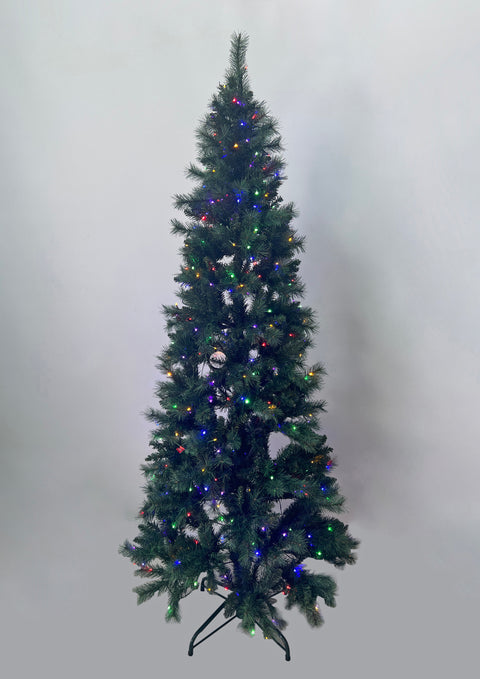 7.5Ft Pre-Lit Hard Needle/Pvc Tips Artificial Tree