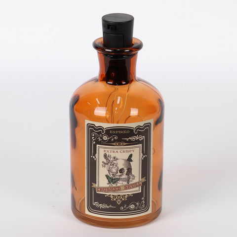 Halloween Crushed Skull Light Up Bottle: Spooky Illuminated Décor
