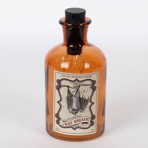 Halloween Light Up Glass Bottle Décor: Rancid Bad Breath Label