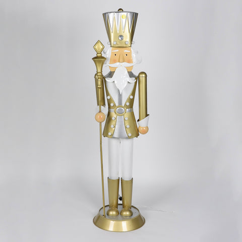 Christmas 12.0*12.0*48.0''Gold Nutcracker Décor W/Lite