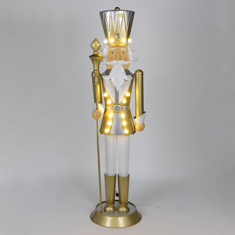 Christmas 12.0*12.0*48.0''Gold Nutcracker Décor W/Lite