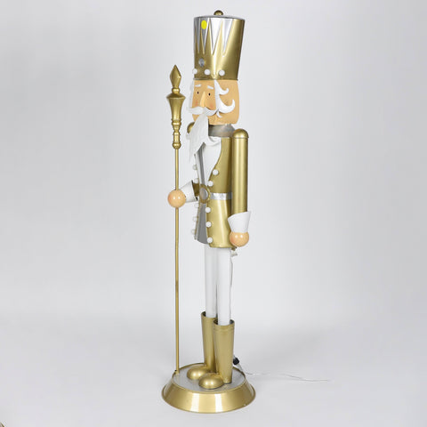 Christmas 12.0*12.0*48.0''Gold Nutcracker Décor W/Lite