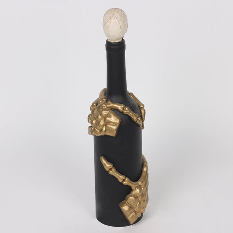 3.25*13.0'' Black Bottle W/Gold Hands Décor