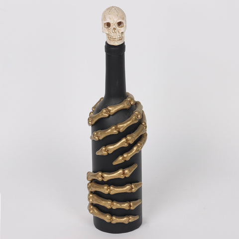 3.25*13.0'' Black Bottle W/Gold Hands Décor