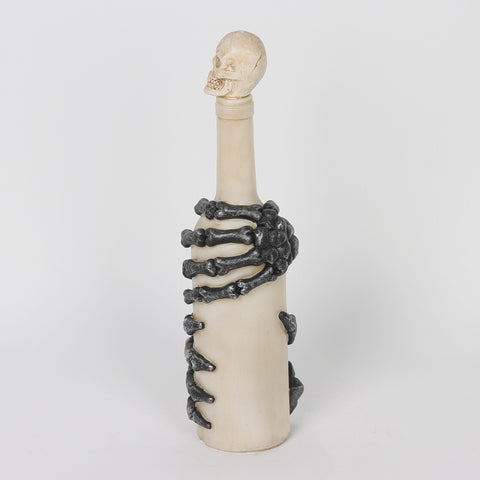 3.0*12.75'' White Bottle W/Iron Hands Décor