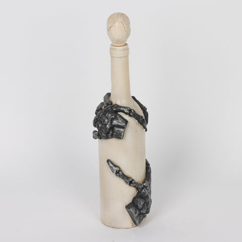 3.0*12.75'' White Bottle W/Iron Hands Décor