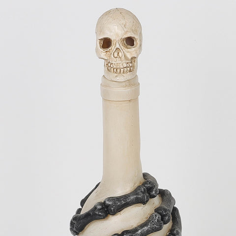 3.0*12.75'' White Bottle W/Iron Hands Décor