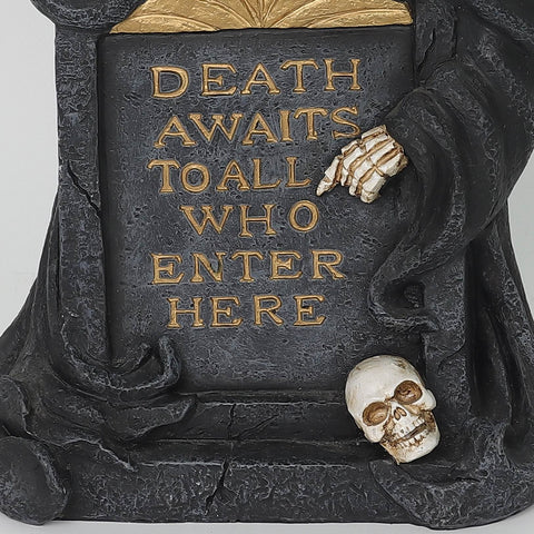 8.0*2.5*12.75''Black Death Awaits Ghost Tombstone Décor