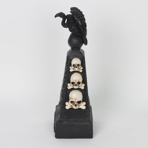 4.75*3.75*12.75'' Black Rip Décor W/Skull