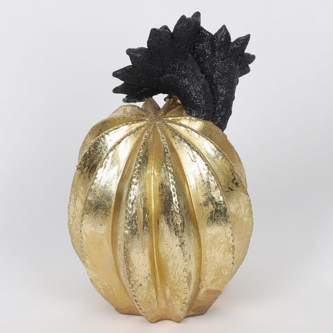 5.0*7.0*8.5''Gold Resin Skull Décor W/Lite